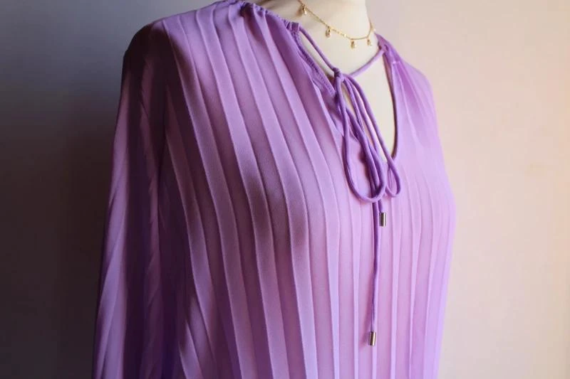 Lavender pleated blouse Mango – photo 3